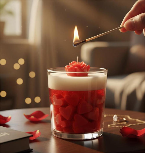 Heart Rose Jar Candle