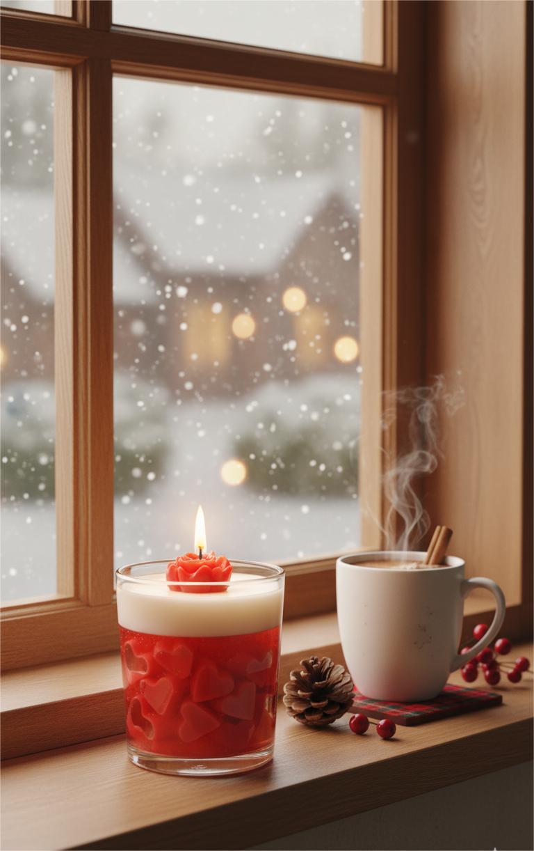 Heart Rose Jar Candle