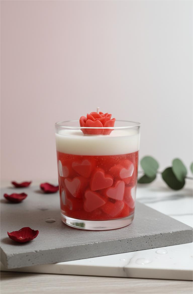Heart Rose Jar Candle