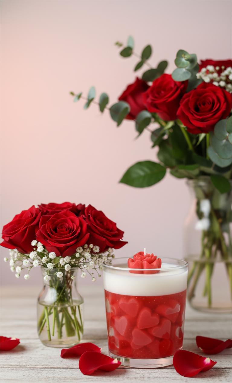 Heart Rose Jar Candle